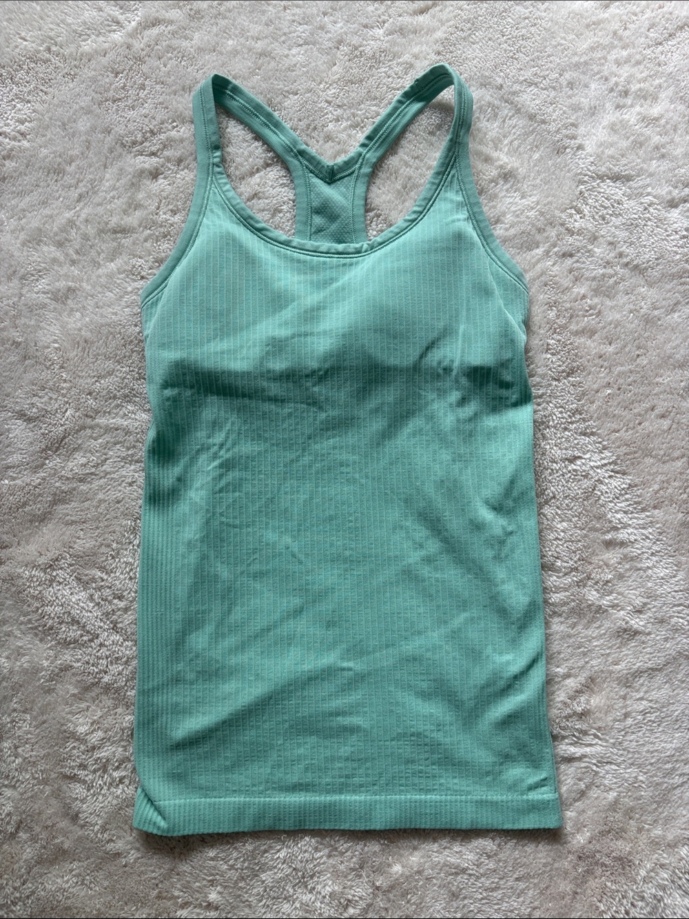 lululemon athletica Mint Green Ribbed Racerback Tank